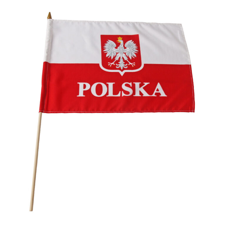Flaga Polska 30x40 cm na patyku