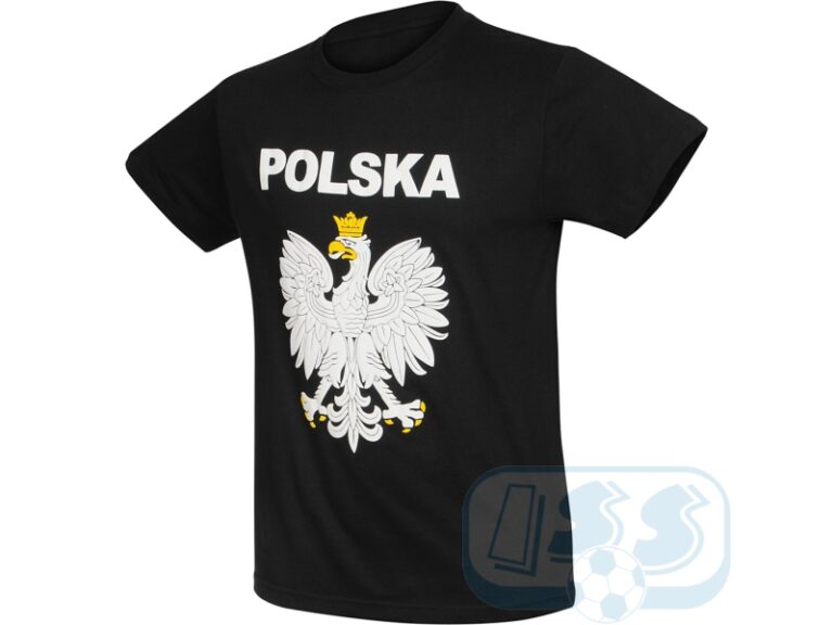 Koszulka kibica czarna Orzeł POLSKA